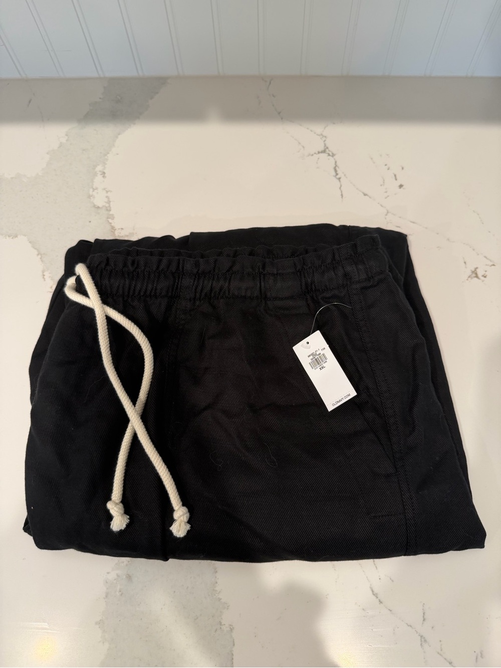Drawstring Mid-Rise Linen Straight Leg Pants